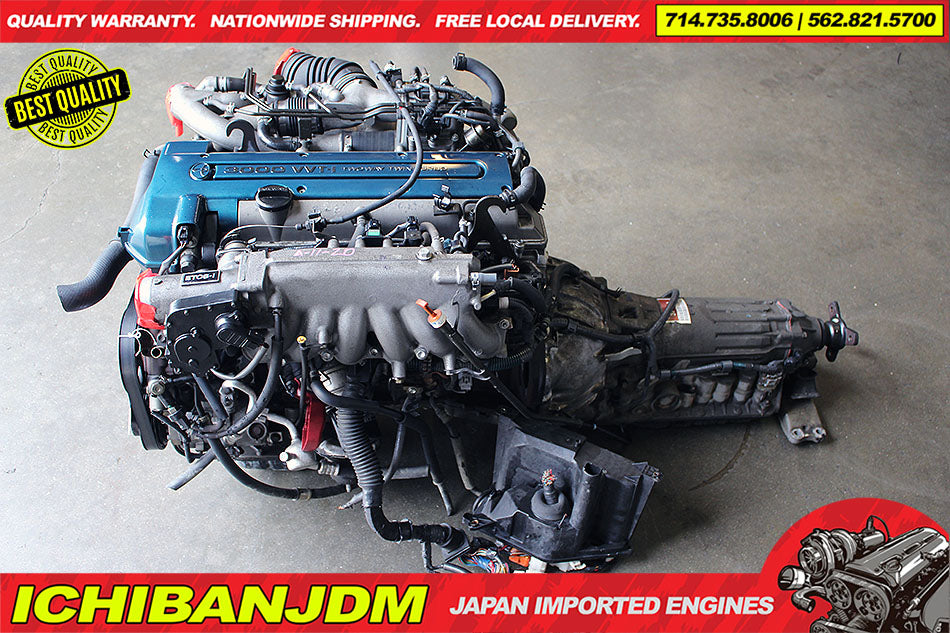 JDM TOYOTA 2JZGTE VVTi TWIN TURBO ENGINE ARISTO SUPRA 2JZ MOTOR TRANS WIRING ECU