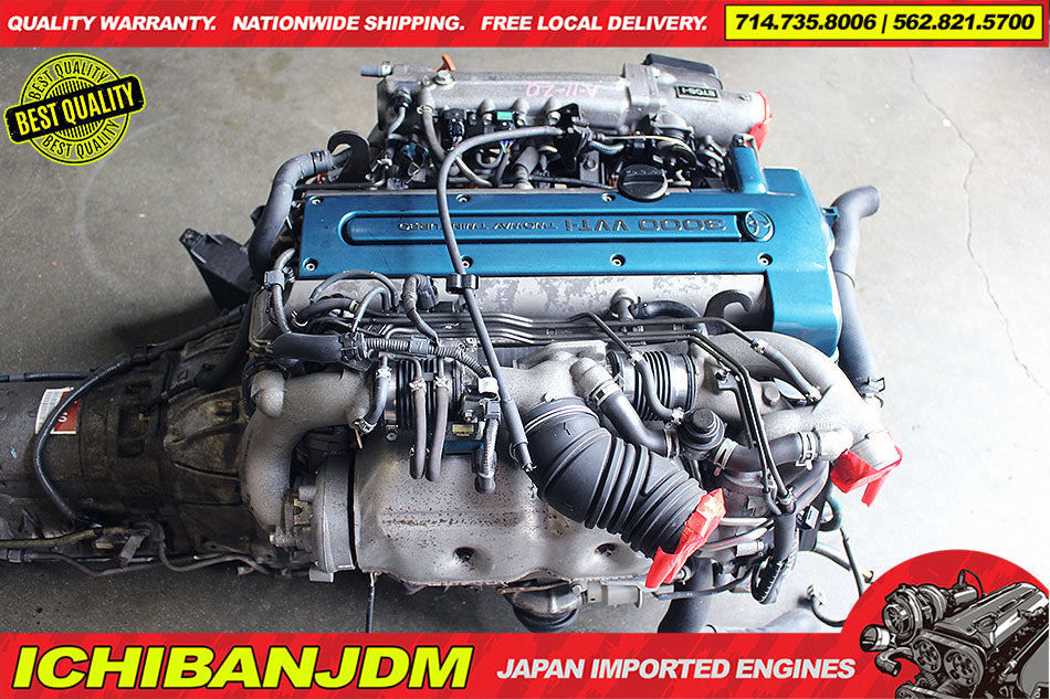 JDM TOYOTA 2JZGTE VVTi TWIN TURBO ENGINE ARISTO SUPRA 2JZ MOTOR TRANS WIRING ECU
